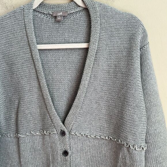 J. Jill Gray Cardigan Sweater M - Picture 2 of 8